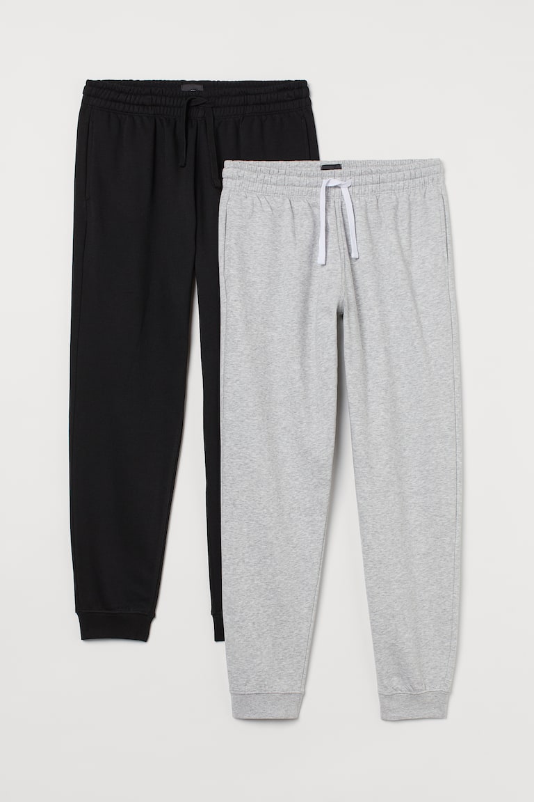 H&M Pack de 2 pantalones de chándal Regular Fit - Gris/Azul marino - HOMBRE