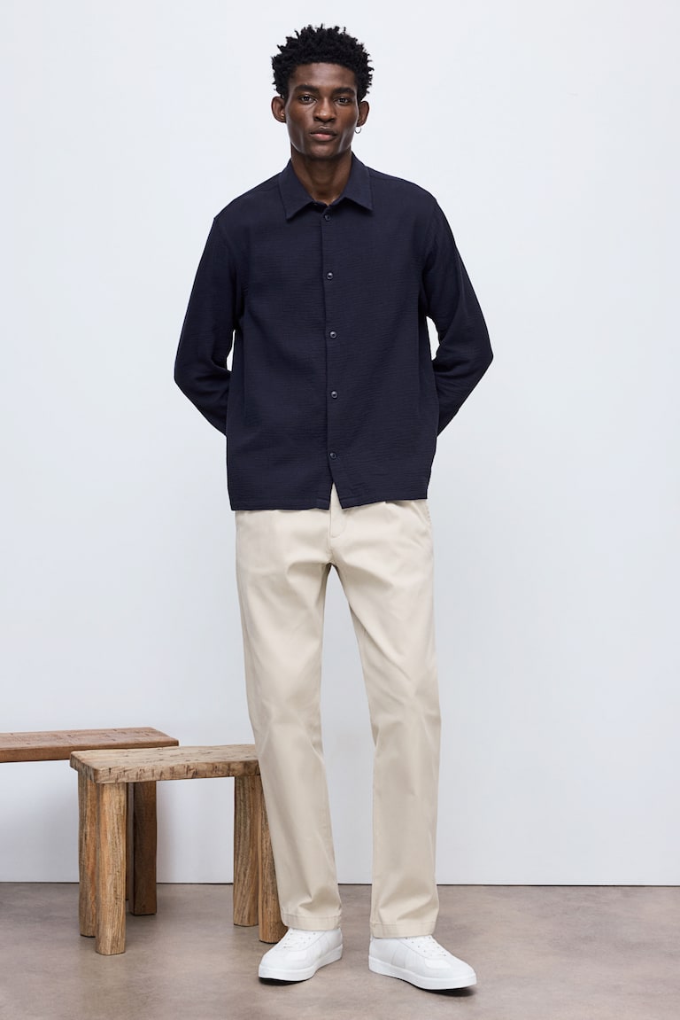 H&M Camisa Regular Fit - Azul marino - HOMBRE Ventas relámpago