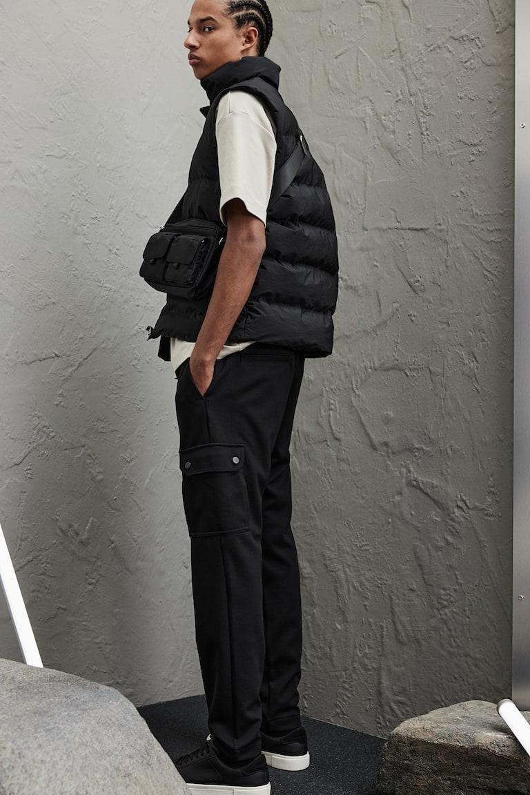 H&M Pantalón cargo Slim Fit - Negro - HOMBRE Tienda