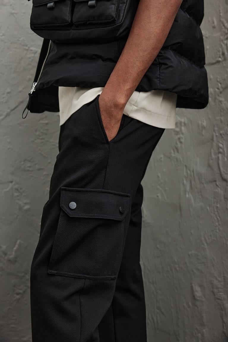 H&M Pantalón cargo Slim Fit - Negro - HOMBRE Tienda