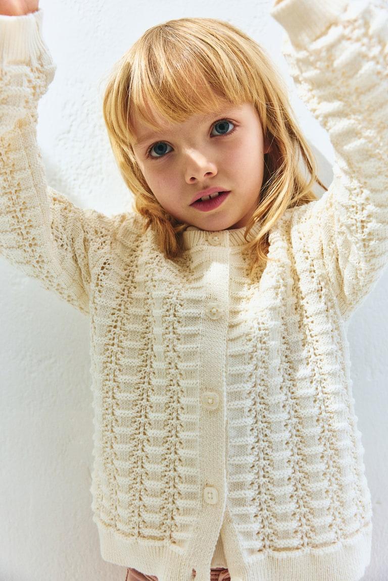H&M Cárdigan en punto pointelle - Gris oscuro - NIÑOS Envío gratis