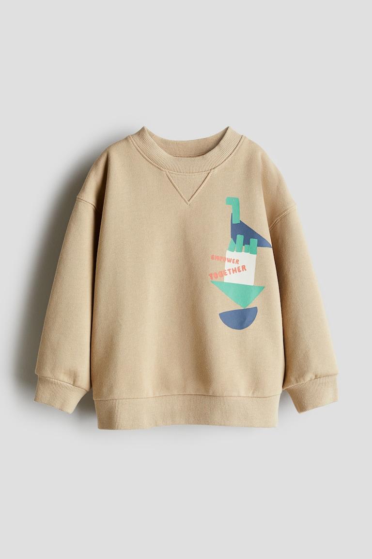 H&M Sudadera con cuello redondo y motivo estampado - Verde claro/Caballos - NIÑOS