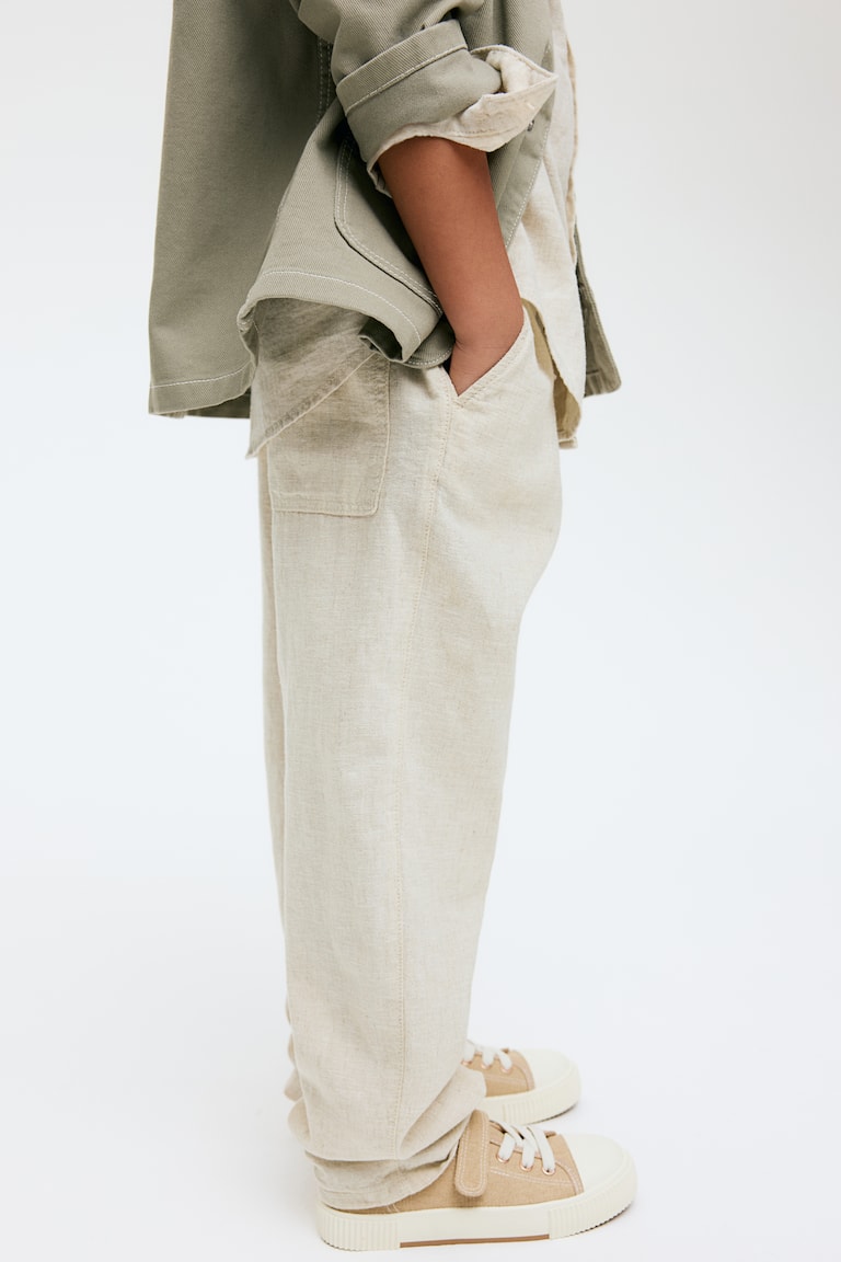 H&M Pantalón en mezcla de lino - Beige claro - NIÑOS COMPRAR AHORA