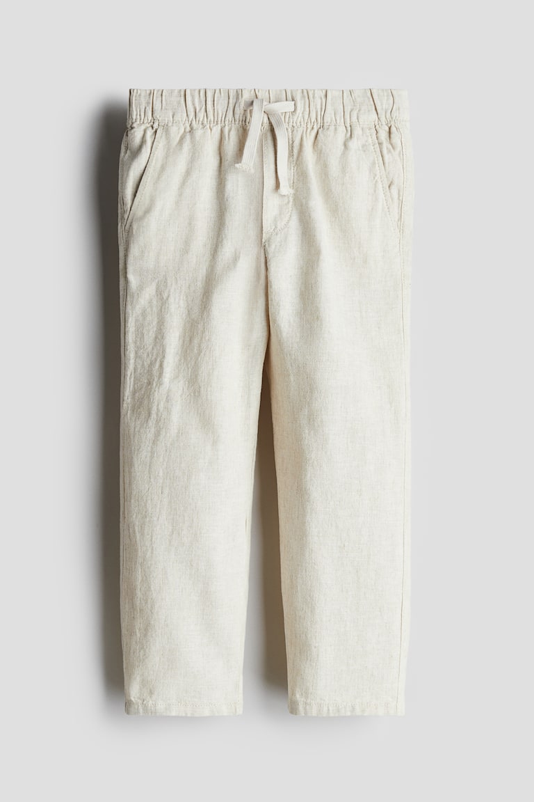 H&M Pantalón en mezcla de lino - Beige claro - NIÑOS COMPRAR AHORA