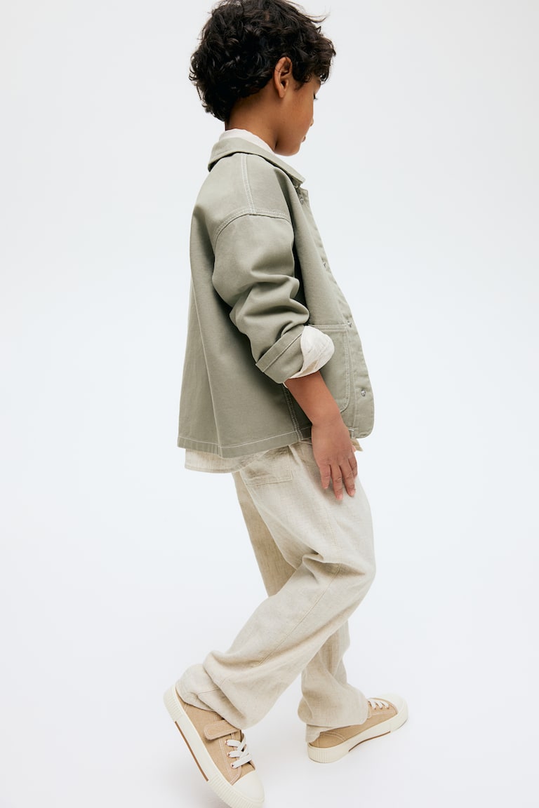 H&M Pantalón en mezcla de lino - Azul marino - NIÑOS ÚLTIMAS EDICIONES