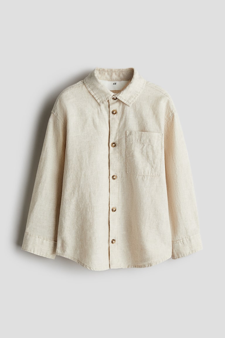 H&M Camisa en mezcla de lino - Azul/Rayas - NIÑOS Solo queda un día