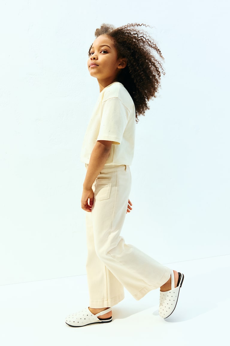 H&M Pantalón acampanado de sarga - Amarillo claro - NIÑOS Oferta exclusiva