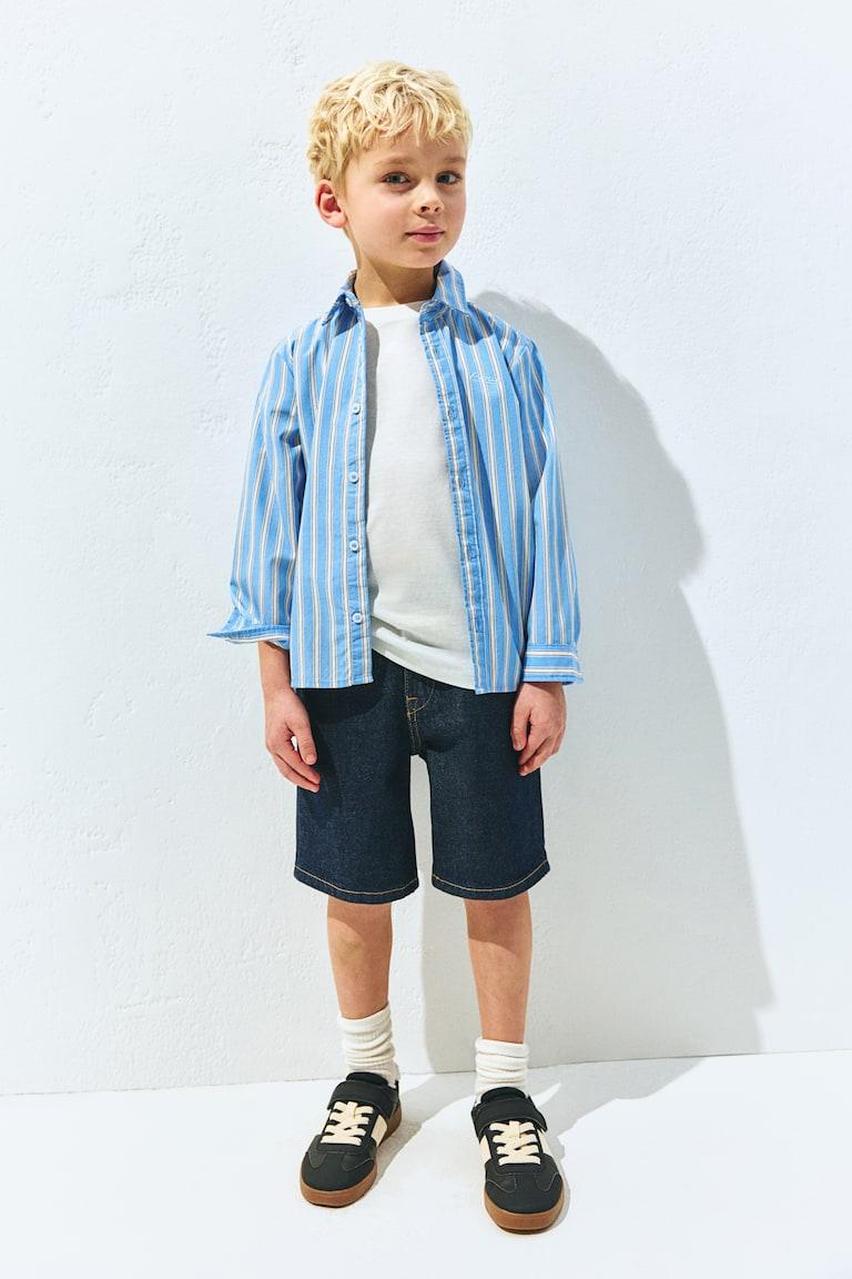 H&M Camisa en popelina de algodón - Azul claro/Rayas - NIÑOS Grandes descuentos
