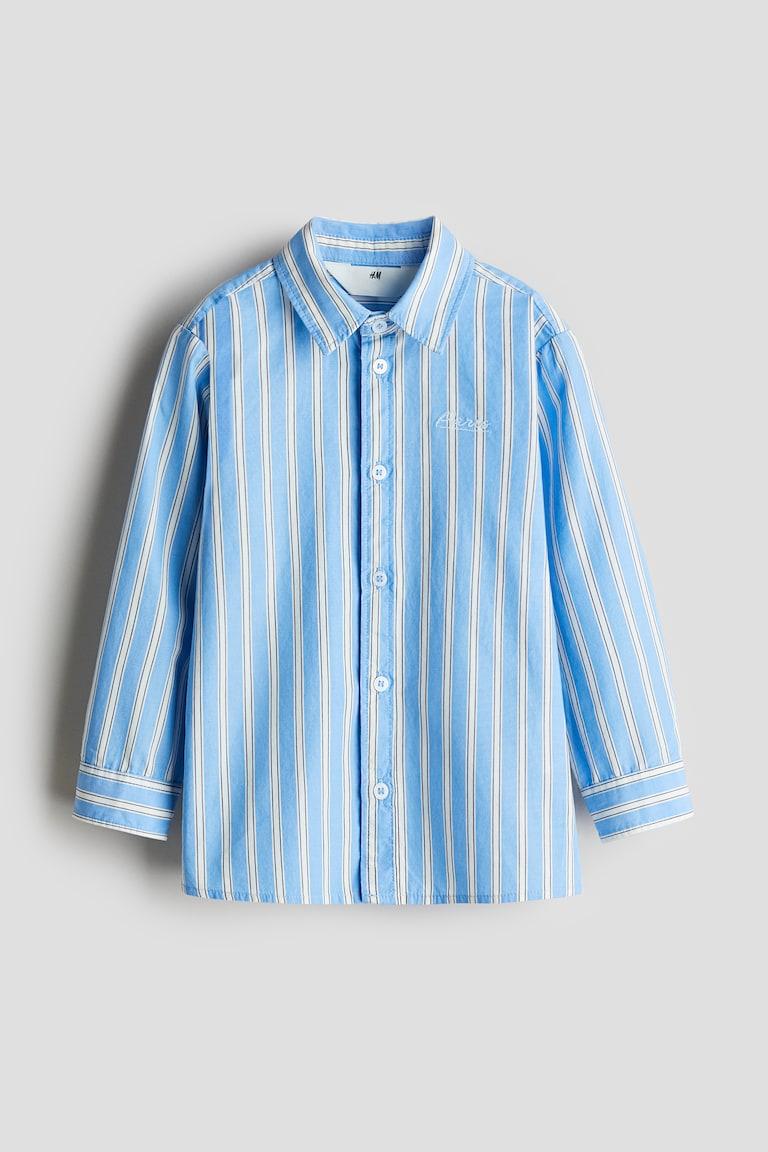 H&M Camisa en popelina de algodón - Azul claro/Rayas - NIÑOS Grandes descuentos