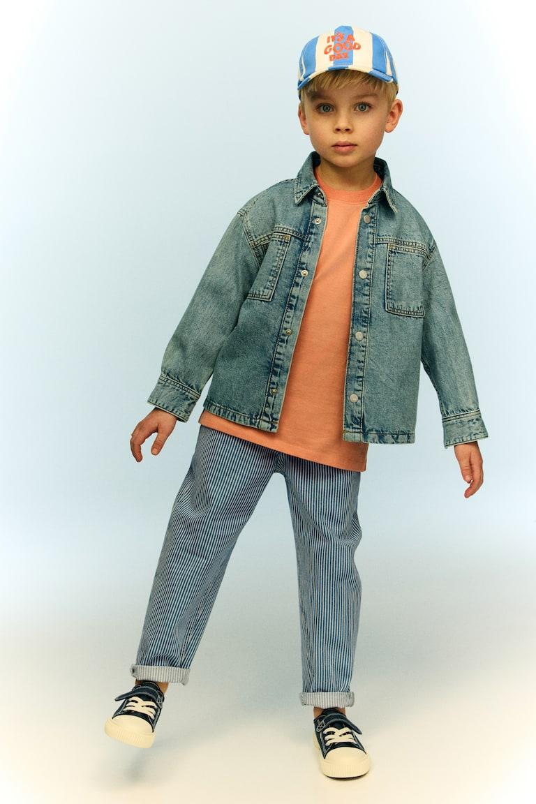 H&M Loose Fit Jeans - Azul denim oscuro/Rayas - NIÑOS