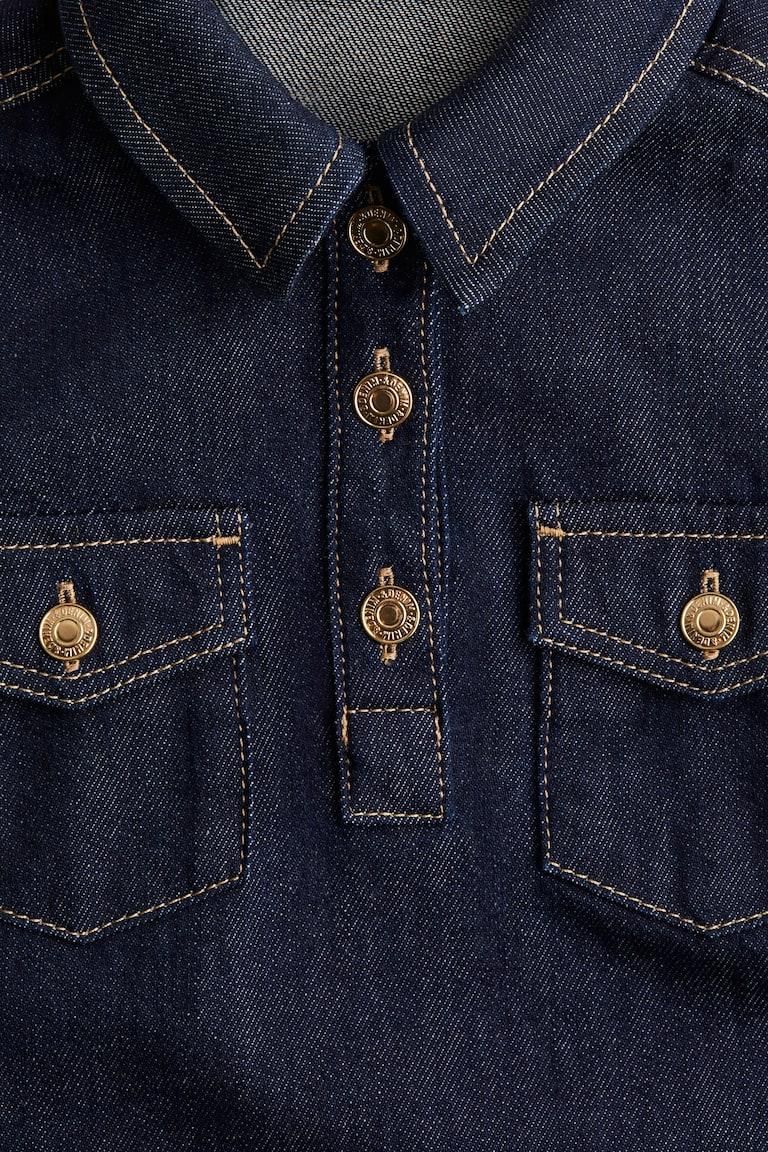 H&M Vestido camisero en denim - Azul denim claro - NIÑOS Descuento por venta flash