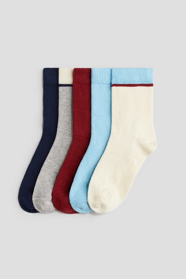 H&M Pack de 5 calcetines - Turquesa/Beige - NIÑOS