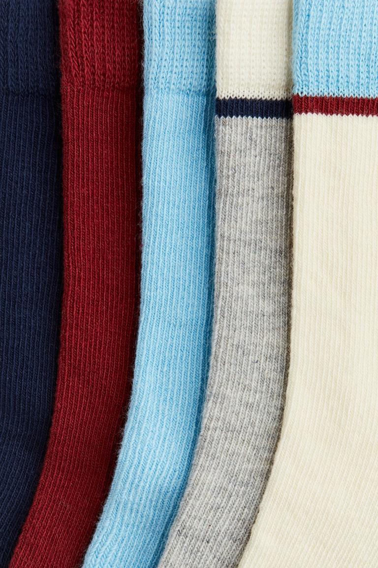 H&M Pack de 5 calcetines - Azul claro/Rojo/Azul marino - NIÑOS 2025
