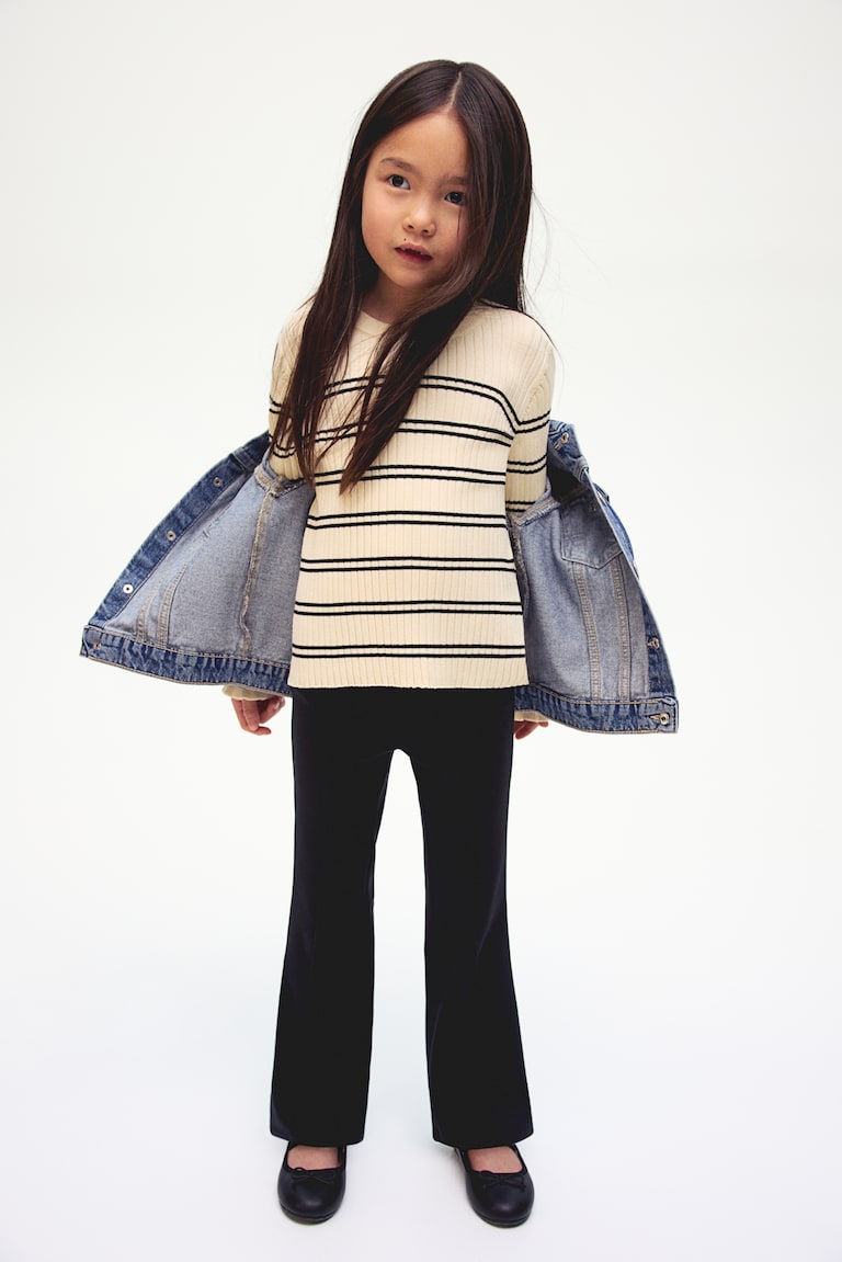 H&M Leggings acampanados en punto roma - Beige - NIÑOS