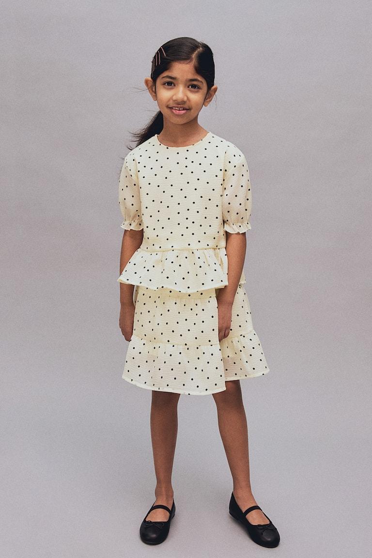 H&M Blusa con peplo - Rosa empolvado - NIÑOS COMPRAR AHORA