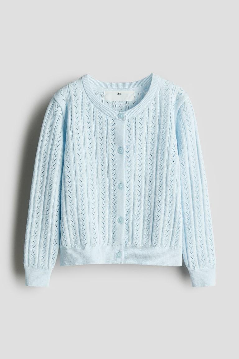 H&M Cárdigan en punto pointelle de algodón - Azul claro - NIÑOS Descuento por venta flash