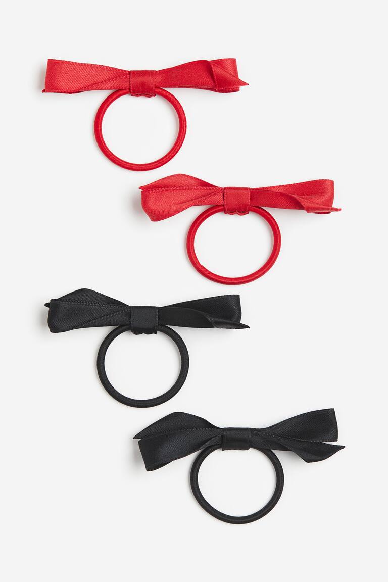 H&M Pack de 4 coleteros con lazo - Rojo/Reno - NIÑOS
