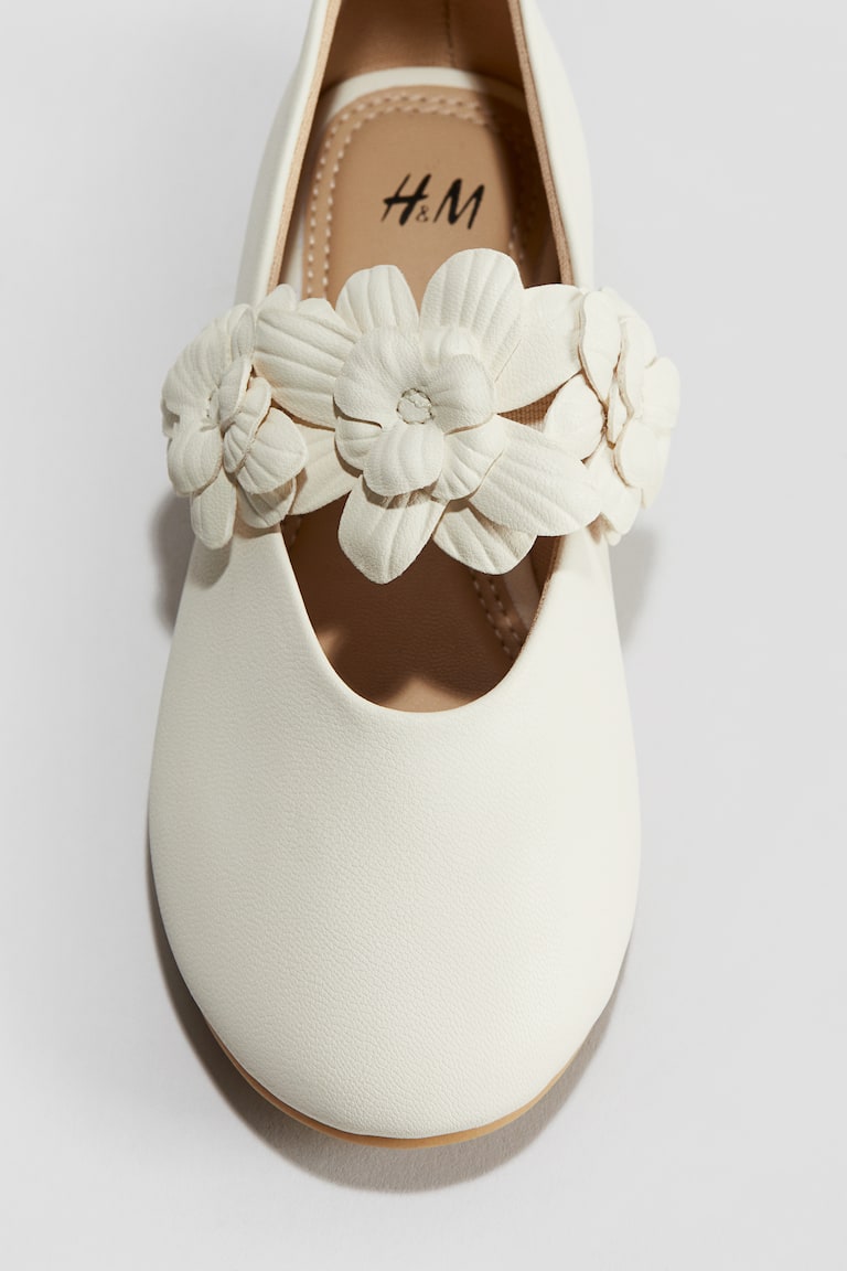 H&M Bailarinas con aplicación - Blanco - NIÑOS Rebajas de fábrica