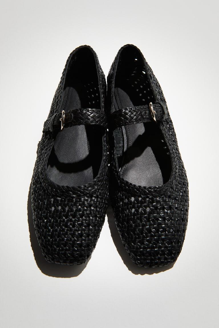 H&M Bailarinas de piel estilo merceditas - Negro - MUJER Superdescuento