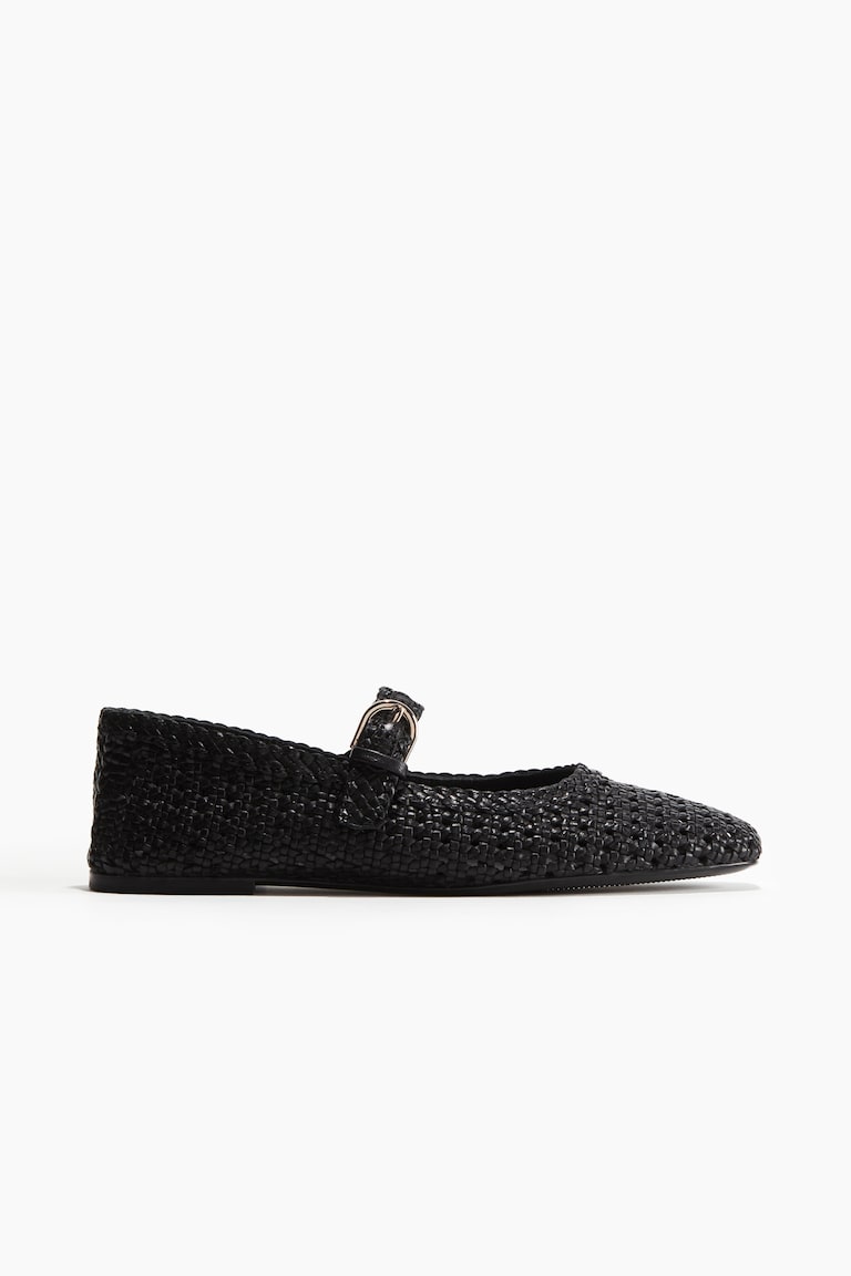 H&M Bailarinas de piel estilo merceditas - Negro - MUJER Superdescuento