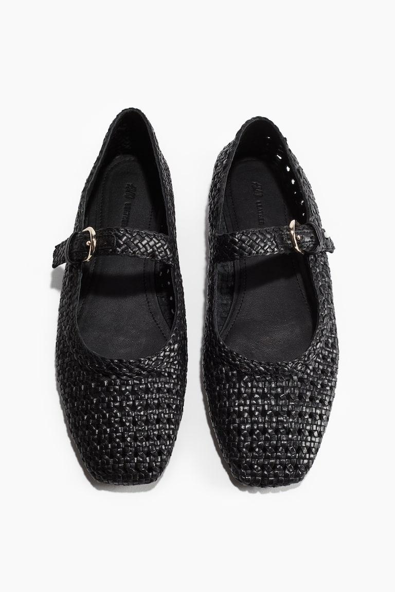 H&M Bailarinas de piel estilo merceditas - Burdeos - MUJER Grandes descuentos