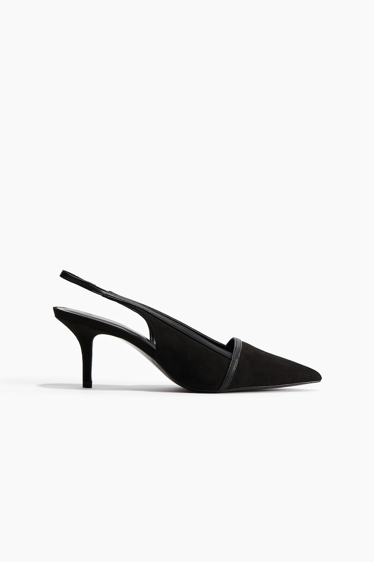 H&M Salones destalonados con puntera fina - Beige/Negro - MUJER Rebajas de fin de temporada