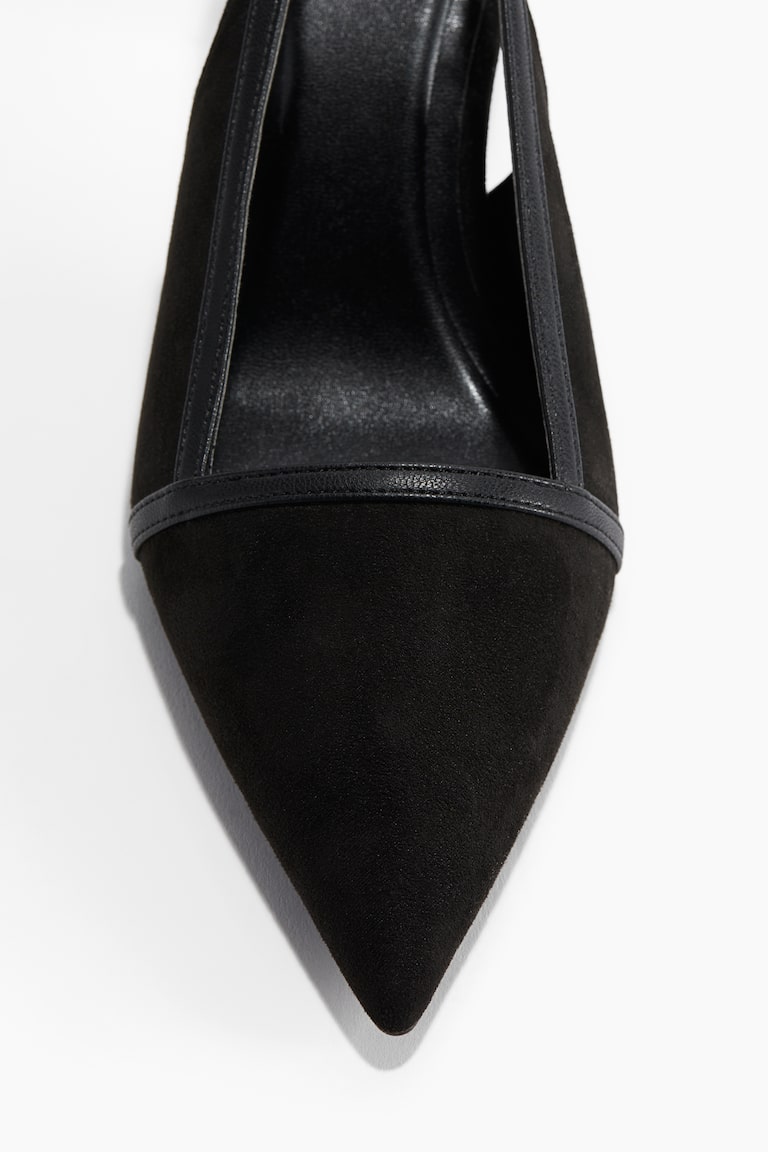 H&M Salones destalonados con puntera fina - Beige/Negro - MUJER Rebajas de fin de temporada