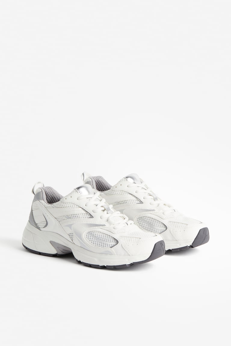 H&M Zapatillas deportivas con suela gruesa - Blanco/Verde claro - MUJER