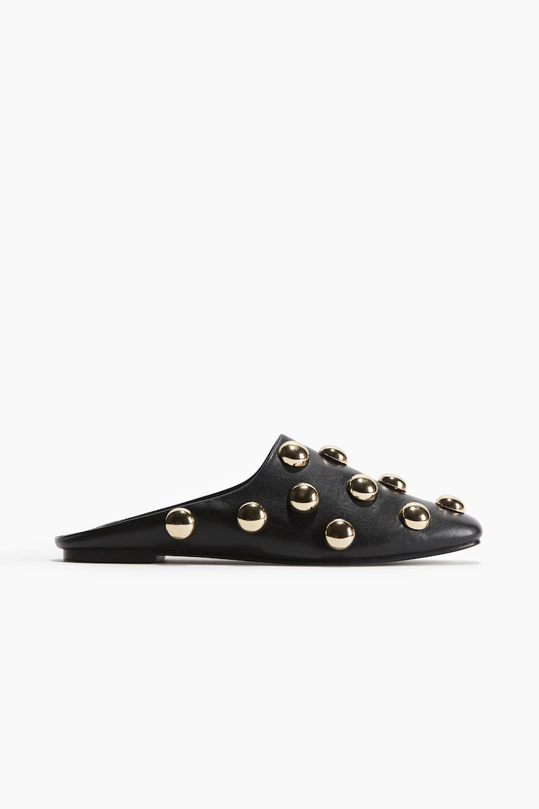 H&M Mules con detalles decorativos - Beige/Dorado - MUJER