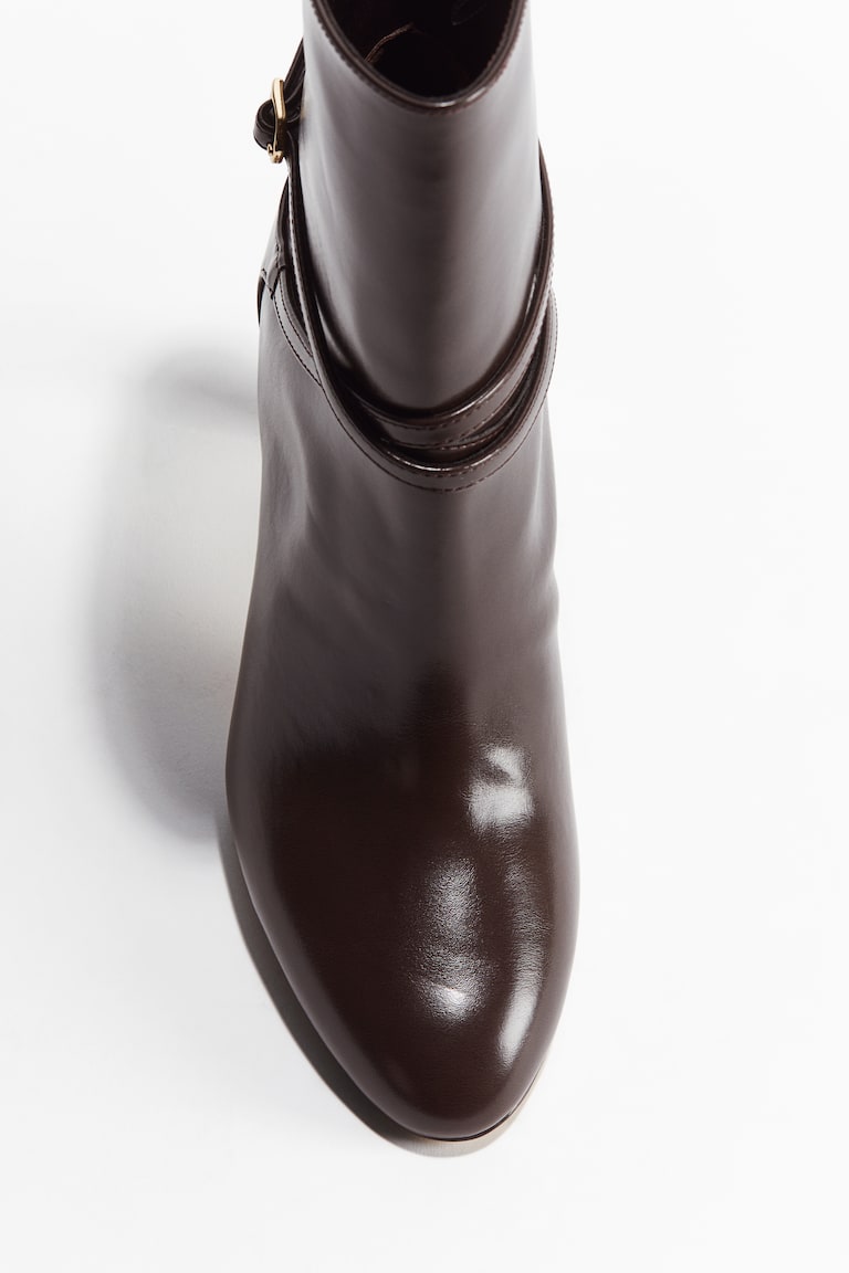 H&M Botines de tacón - Marrón oscuro - MUJER Liquidación