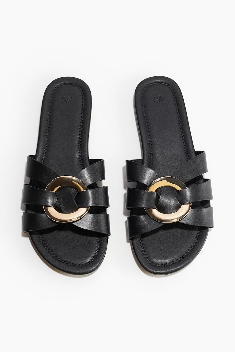 H&M Sandalias con tira entrelazada - Negro - MUJER Tienda de fábrica