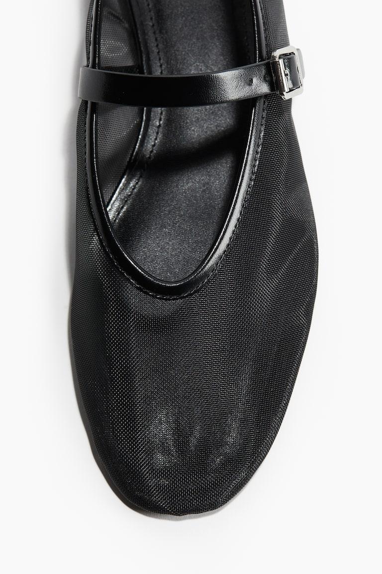H&M Bailarinas de malla estilo merceditas - Negro - MUJER Ofertas especiales