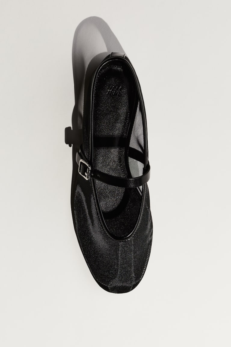 H&M Bailarinas de malla estilo merceditas - Marrón/Estampado de leopardo - MUJER