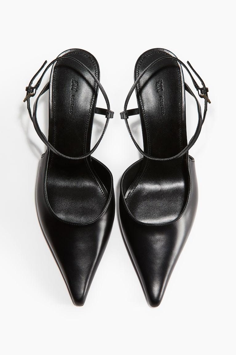 H&M Salones de piel con punta fina - Marrón oscuro - MUJER Precio ultrabajo