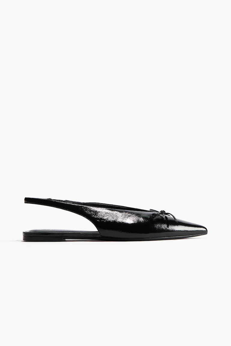 H&M Leather slingback ballet pumps - Plateado - MUJER Ventas relámpago