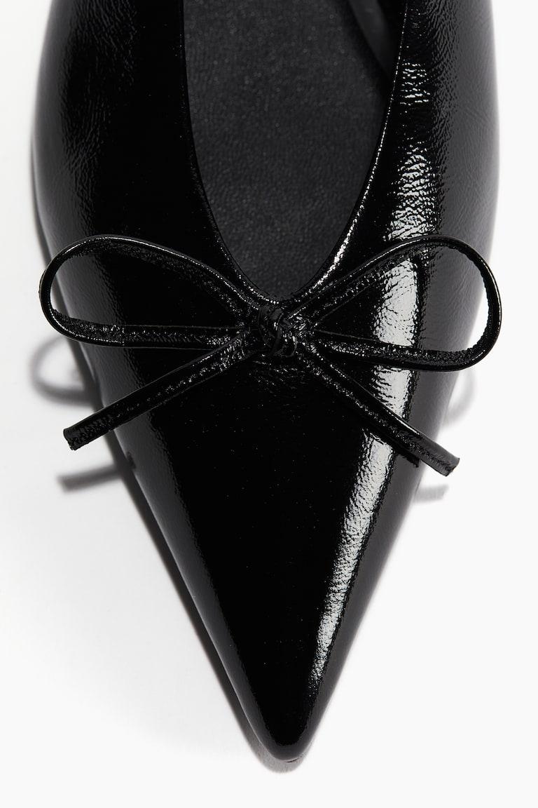 H&M Leather slingback ballet pumps - Plateado - MUJER Ventas relámpago