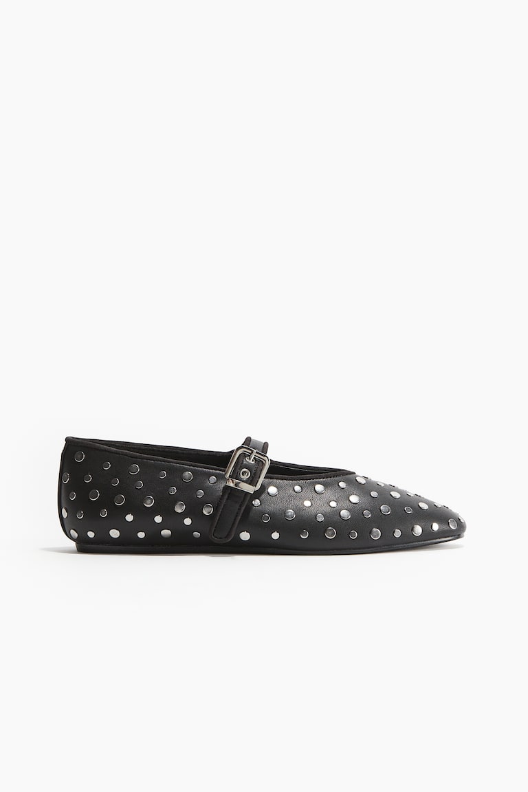 H&M Bailarinas estilo merceditas con tachuelas - Negro - MUJER Envío gratis