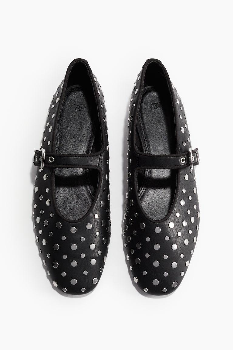 H&M Bailarinas estilo merceditas con tachuelas - Negro - MUJER Envío gratis