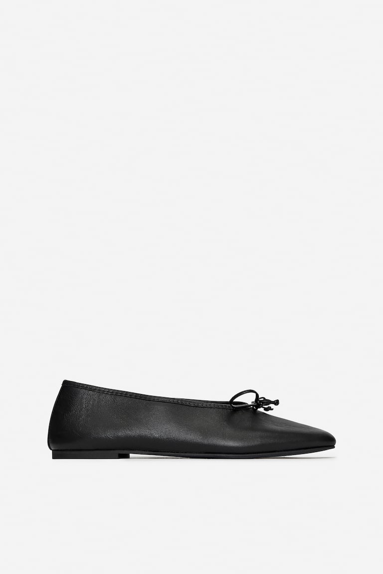 H&M Leather Ballet Flats - Verde - MUJER Envío gratis