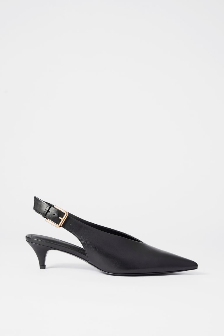 H&M Tacones tipo "kitten heel" destalonados de piel - Ante beige - MUJER Precio de fábrica