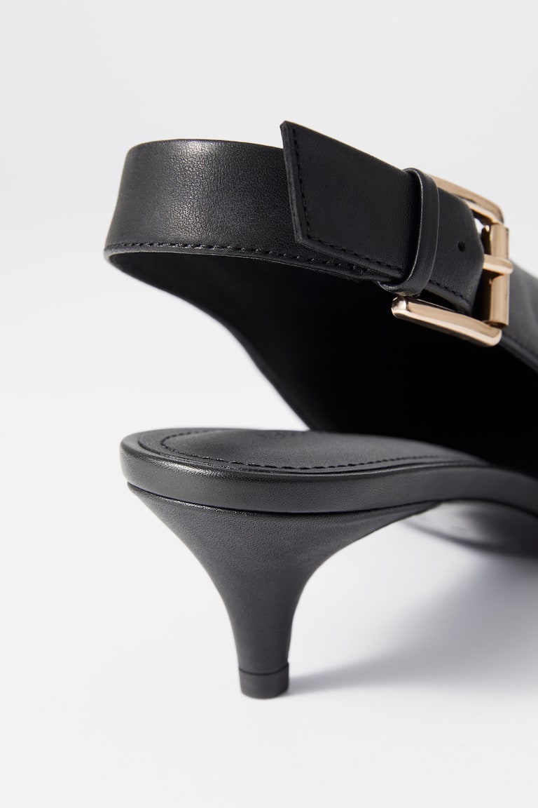 H&M Tacones tipo "kitten heel" destalonados de piel - Ante beige - MUJER Precio de fábrica
