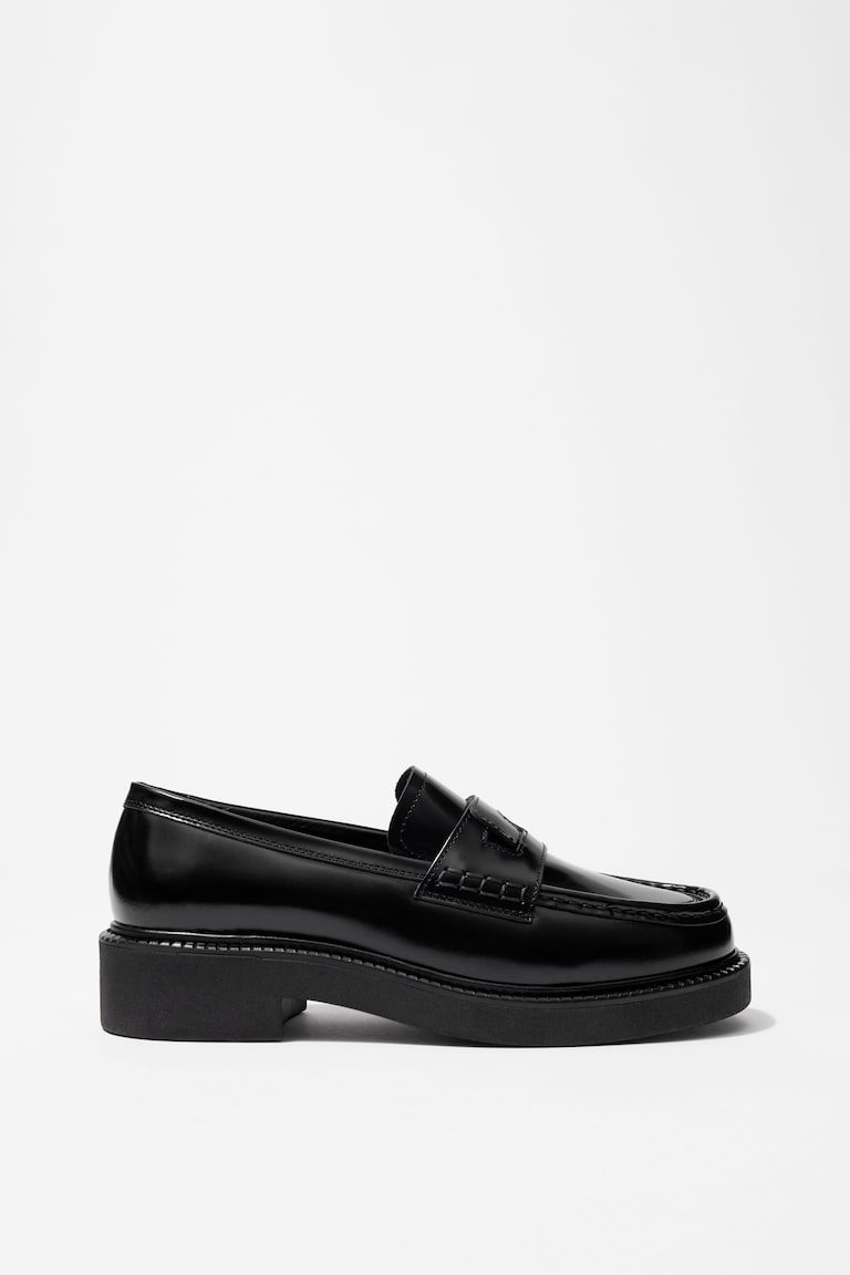 H&M Chunky Leather Loafers - Rojo - MUJER Liquidación