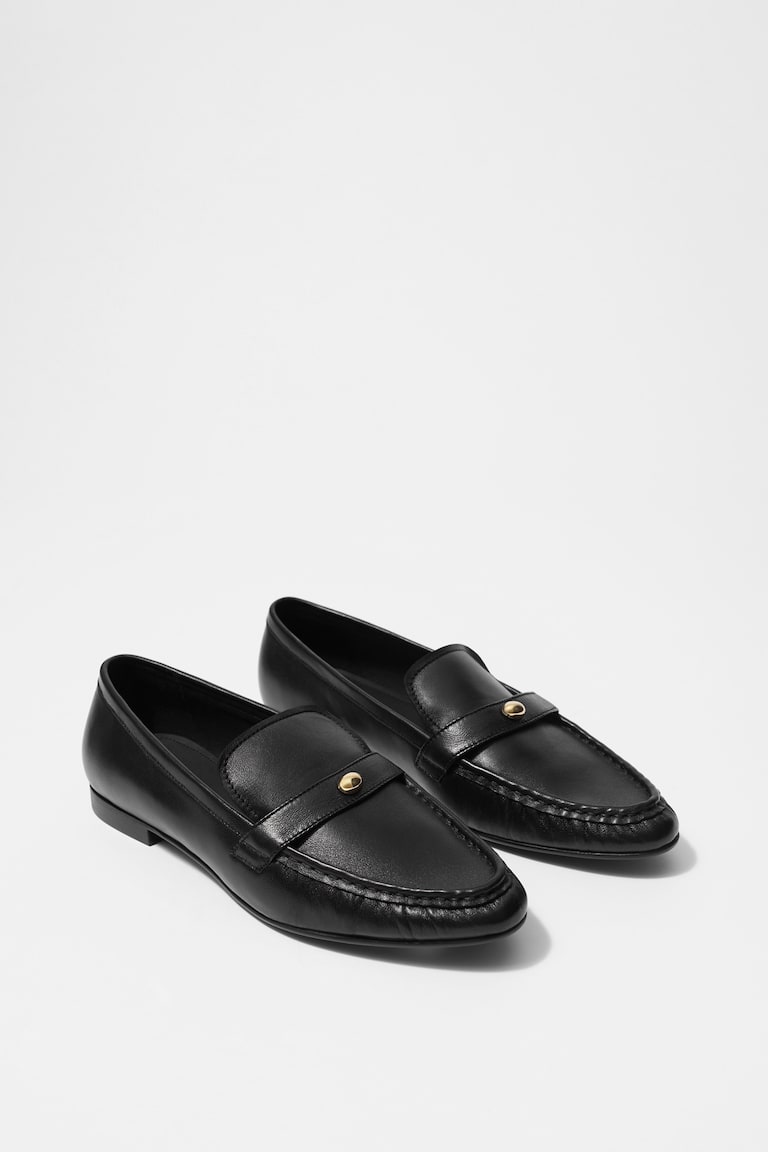 H&M Mocasines de piel clásicos - Negro - MUJER Tienda de fábrica