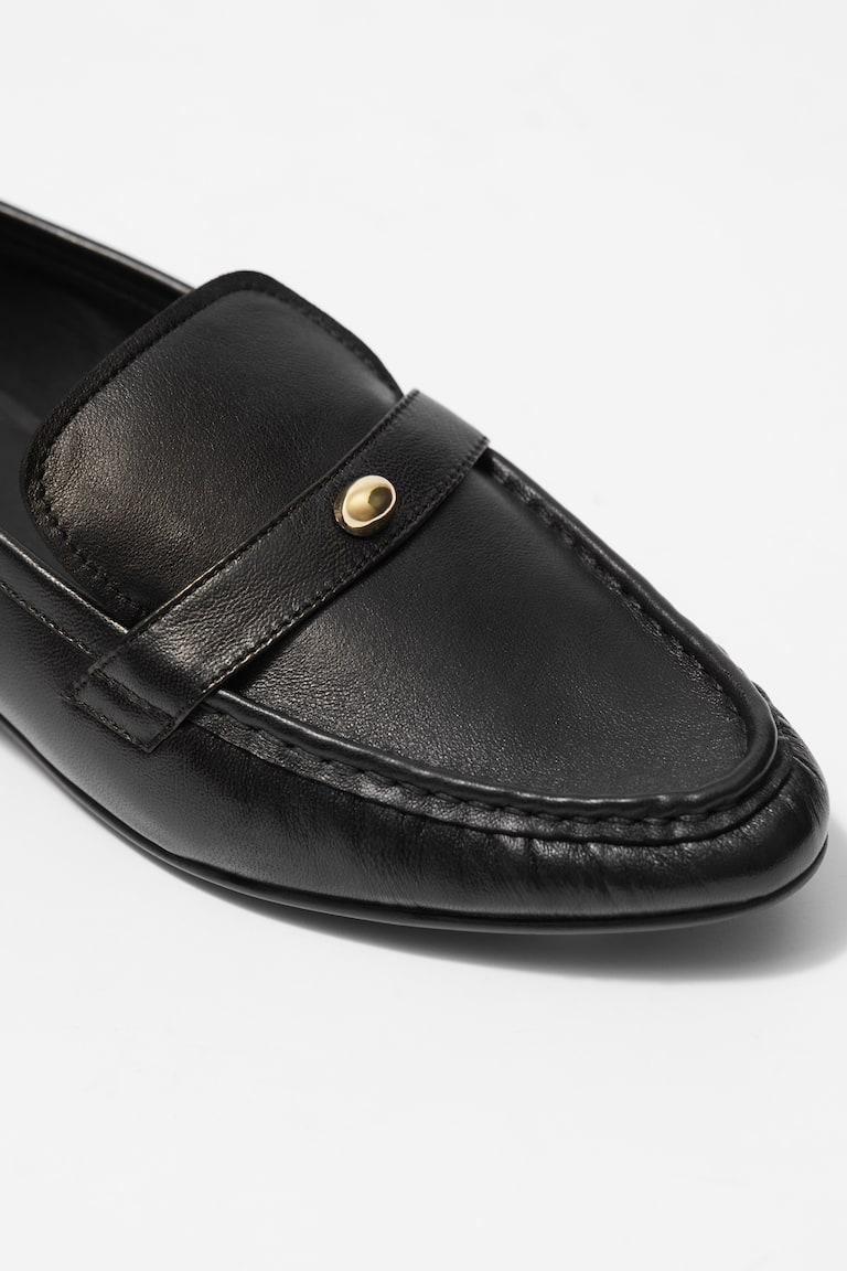 H&M Mocasines de piel clásicos - Negro - MUJER Tienda de fábrica