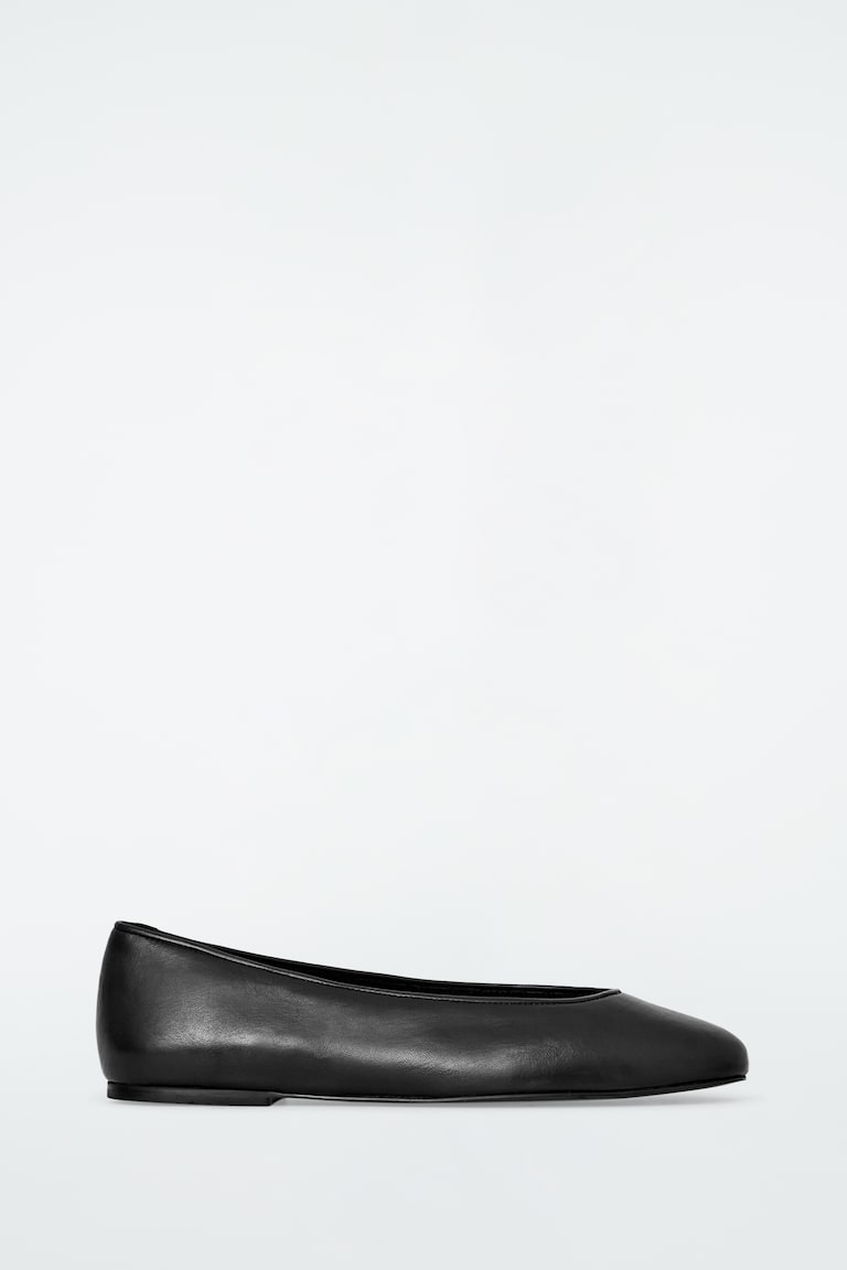 H&M BAILARINAS DE PIEL - MARRÓN OSCURO - MUJER Libre de impuestos