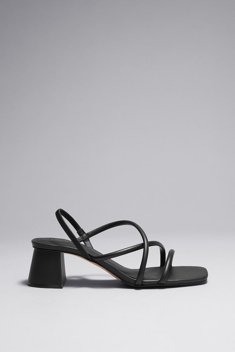 H&M Strappy Block Heel Sandals - Negro - MUJER Última moda