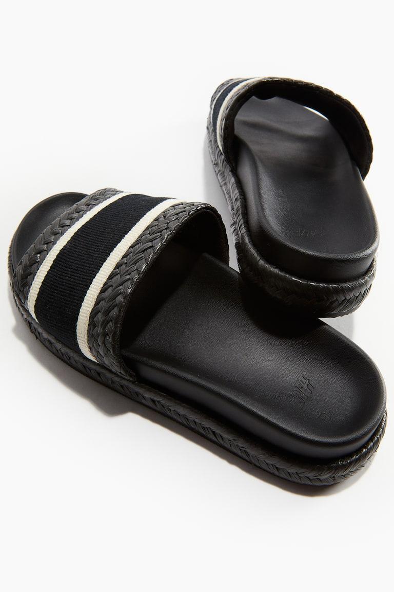 H&M Sandalias planas estilo alpargata - Negro - MUJER Ofertas especiales