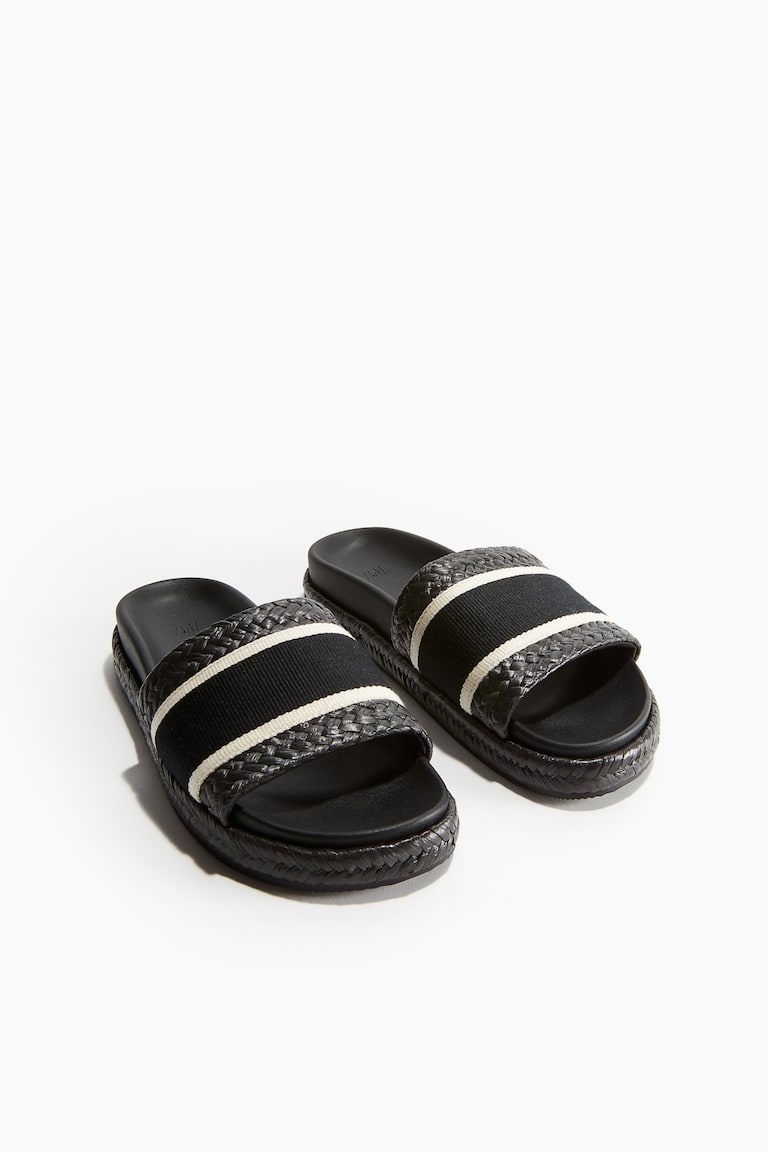 H&M Sandalias planas estilo alpargata - Negro - MUJER Ofertas especiales