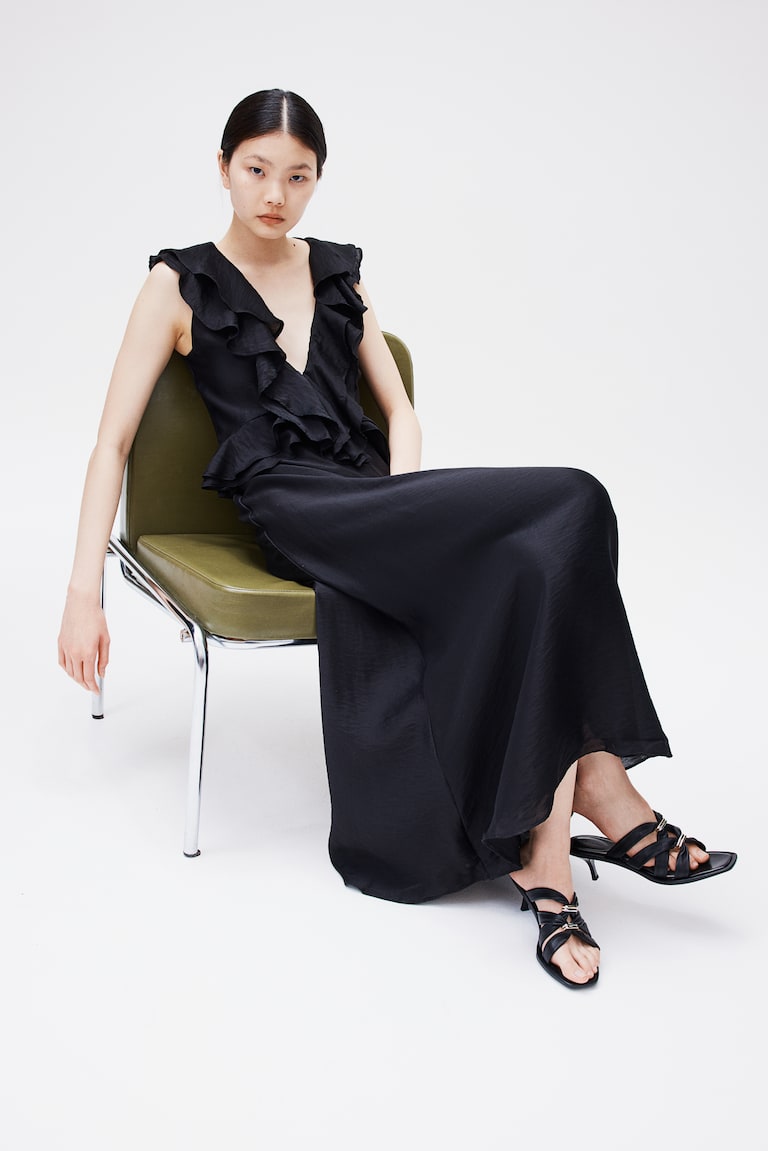 H&M Sandalias de piel con tacón - Negro - MUJER