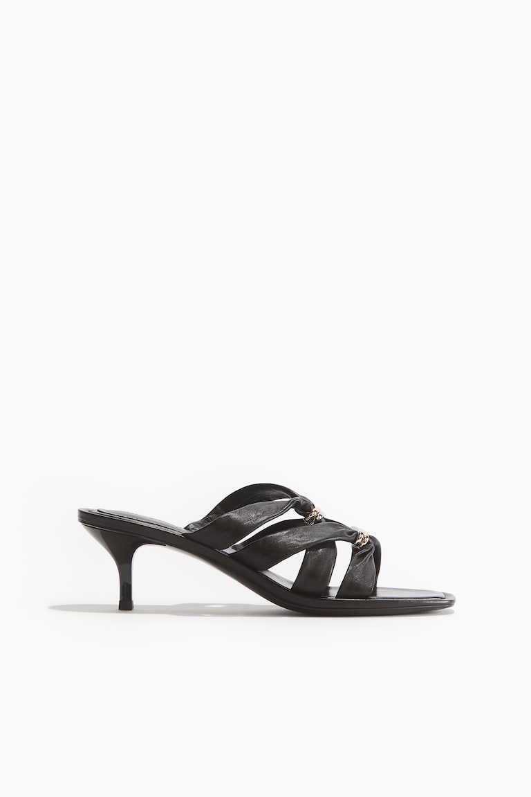 H&M Sandalias de piel con tacón - Negro - MUJER Devoluciones gratuitas
